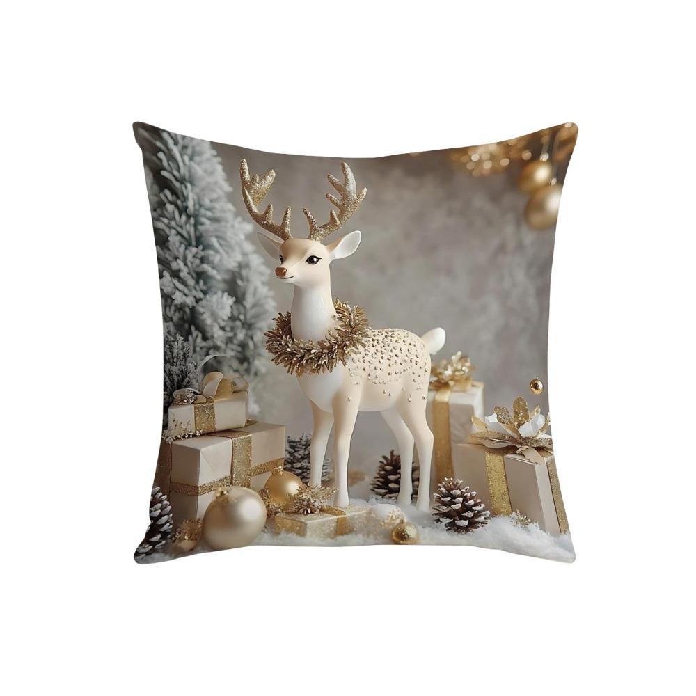 45x45cm Decorative Cushion Cover Linen Throw Pillow Cover Christmas Pillowcase  Holiday Supplies