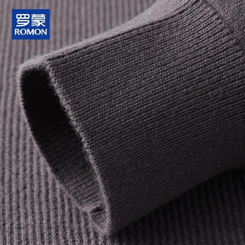 ROMON Men's 100% Pure Wool Round Neck Pullover Sweater