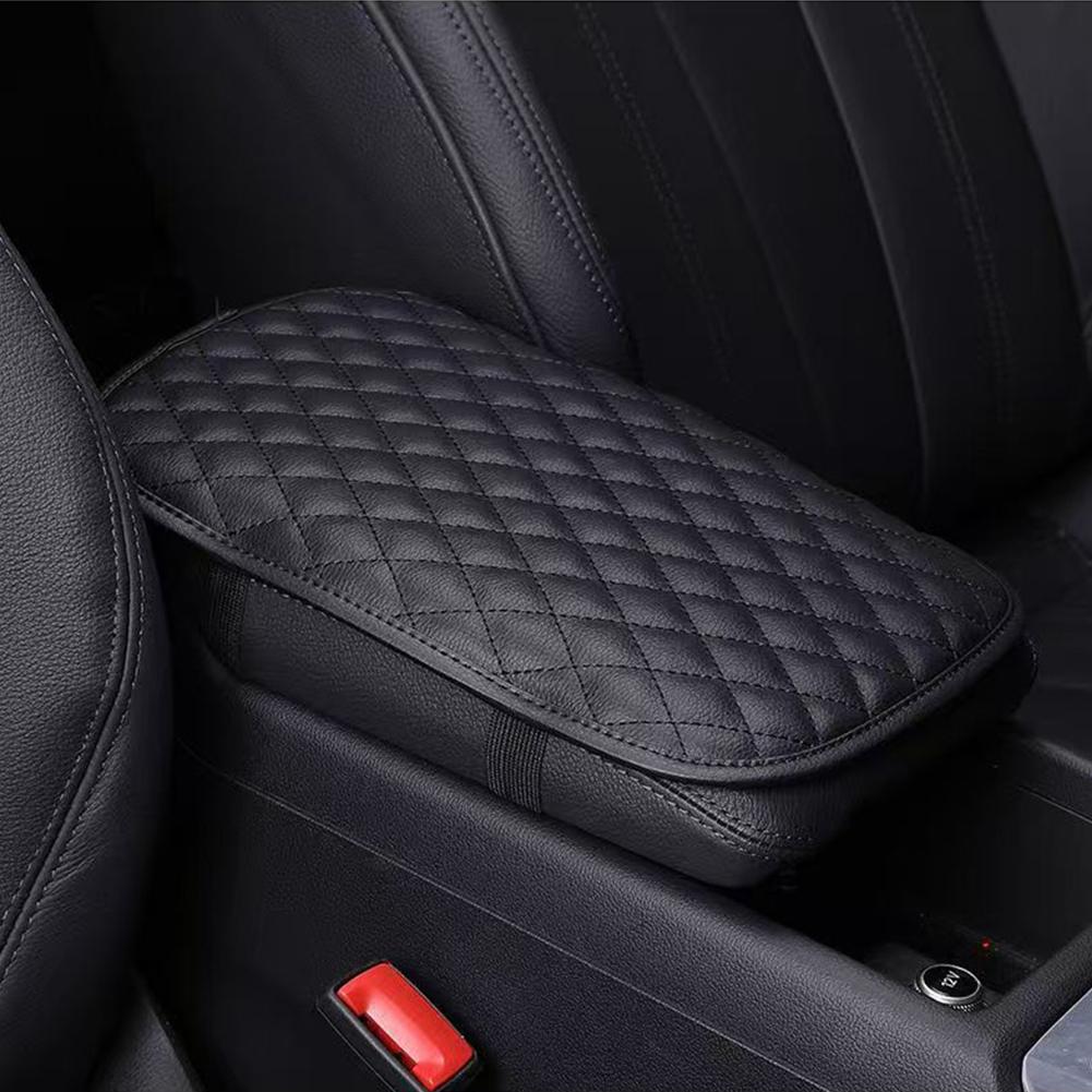 PU Leather Car Armrest Cushion Center Console Box Pad Arm Rest Cushion Waterproof Automotive Interior Universal Accessories