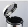 Stainless Steel Trash Can Silent Ergonomic Handle Kitchen Garbage Can with Antislip Footrest for
