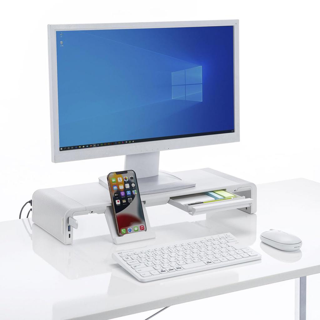 Sanwa Supply USB Type-C Hub with Desktop Rack (White) MR-LC210CHW