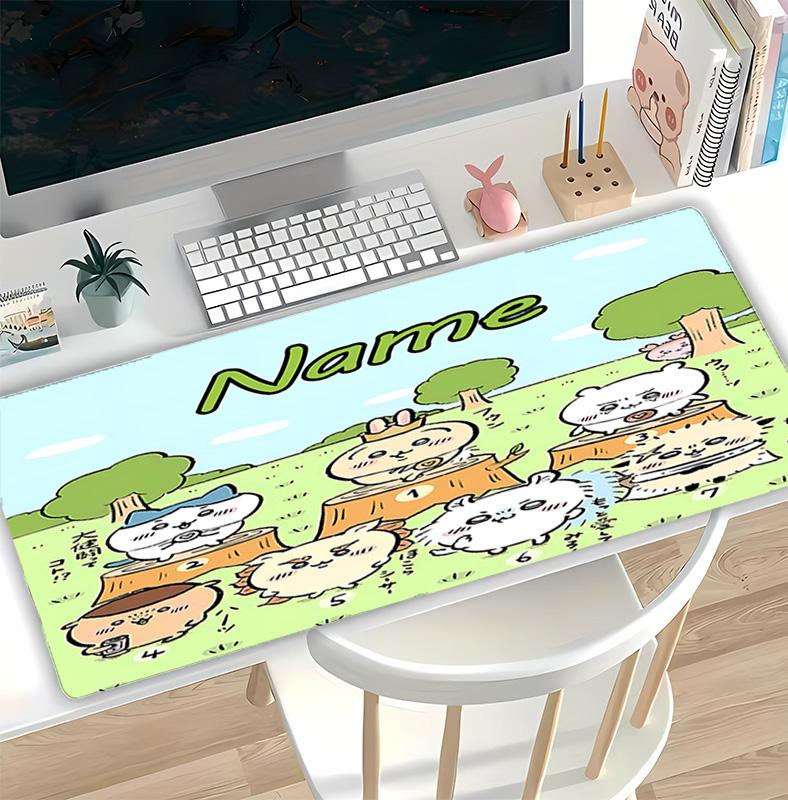 Customizable Name Chiikawa Pattern Gaming Mouse Pad-Non Slip Rubber Base,Perfect Gamers,Esports,Ideal Gift Gaming Enthusiasts