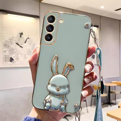 Smycz Crossbody królik uchwyt bagażowy poszycie etui do Samsung S23 S22 Ultra S21 FE A14 A24 A34 A53 A13 A23 A33 A53 A12 A32 A52/Redmi Ntoe 12 11 10