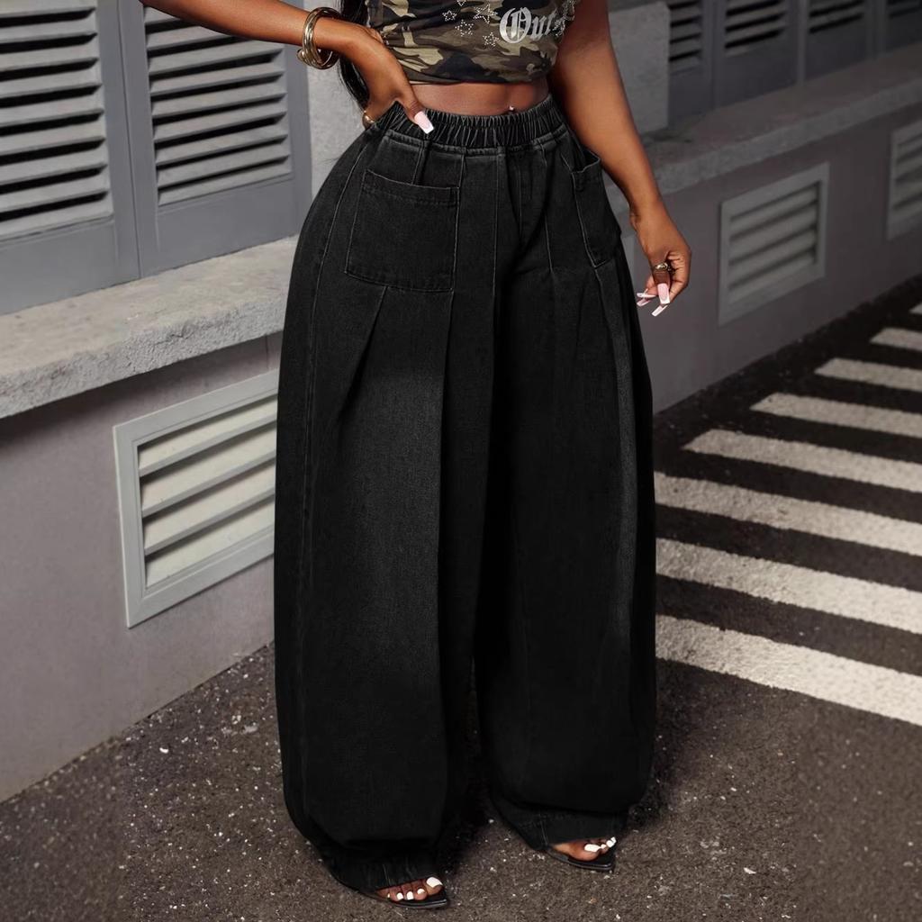 Women's High Waist Wide Leg Jeans with Pockets Multi Washes