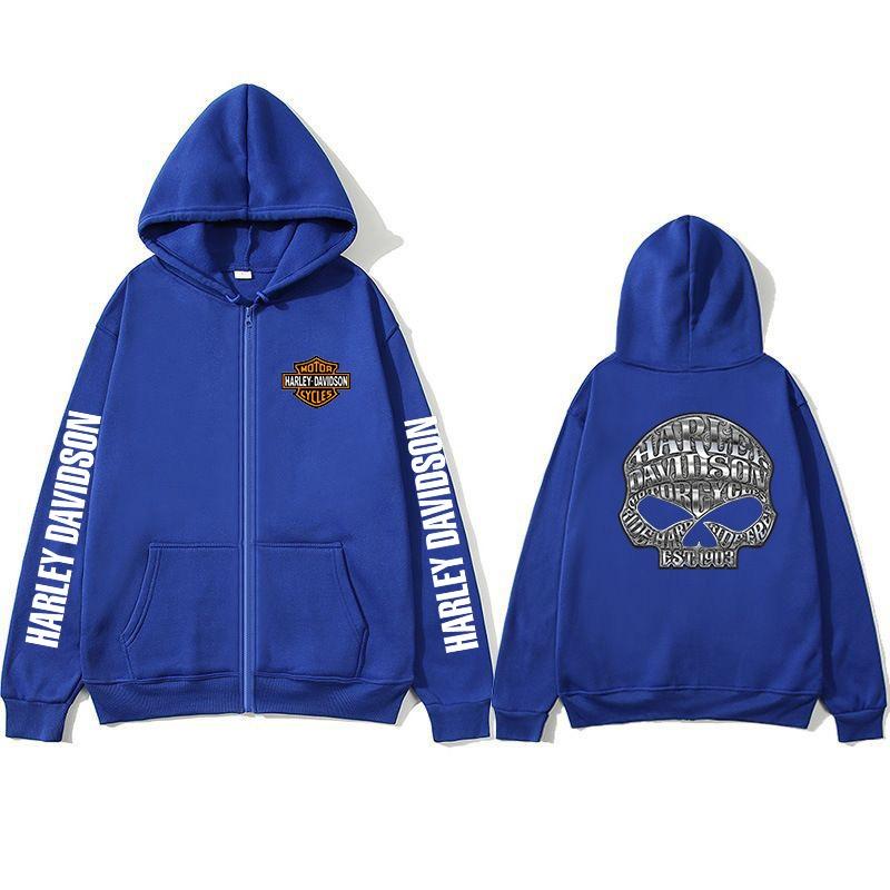 Motorcycle Hooded Sweatshirt Spring Man Printing Zipper Hoodie Outdoor Sports Loose Ventilate