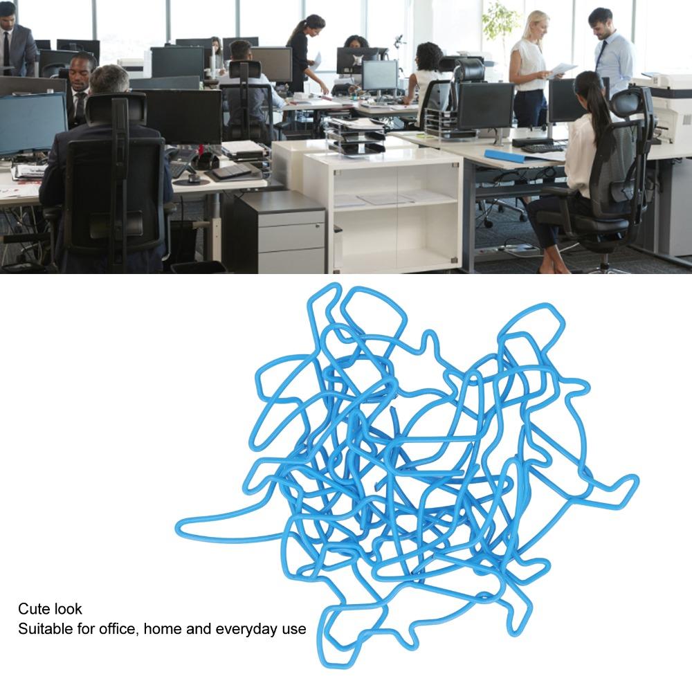 100Pcs Dinosaur Shape Funny Paper Clips Plastic-coated Metal Cute Paperclips  Scrapbook Making