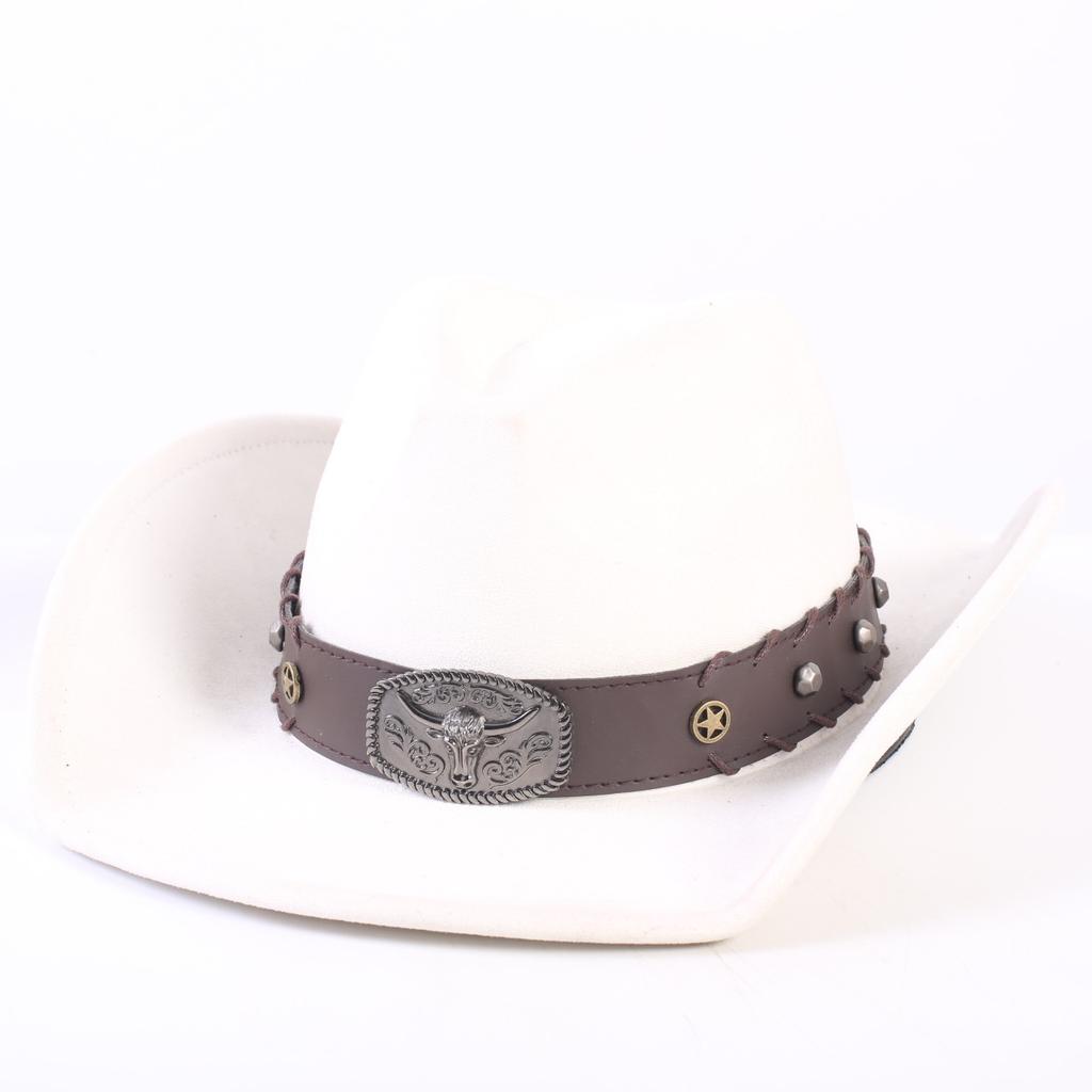 Popular European and American Classic Suede Western Cowboy Hat, Men's and Women's Fashion Big-brimmed Top Hat Shade