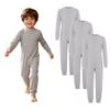 3Pcs Unisex Kids Cotton Jumpsuit Round Neck Long Sleeve Back Invisible Zipper Special Needs Adaptive Clothing for Boys Girls