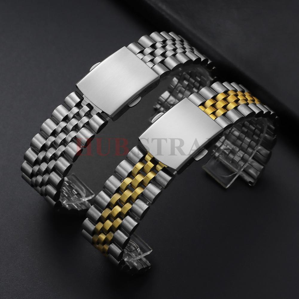 18 20 22mm Stainless Steel Watch Band Universal Strap Folding Safety Buckle for Men Women Bracelet Strap Watch Belt Accessories