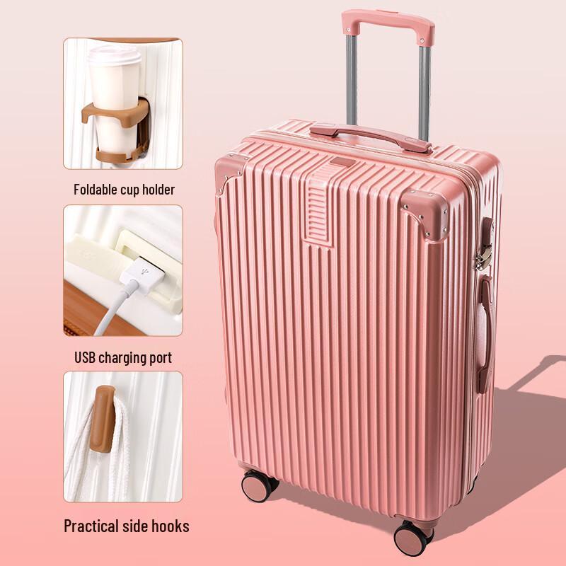 Hardshell Aluminum Frame Luggage with USB & Cup Holder