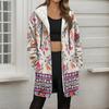 Women's Gradient Print Fashionable Loose Zipper Fleece Hoodie Jacket