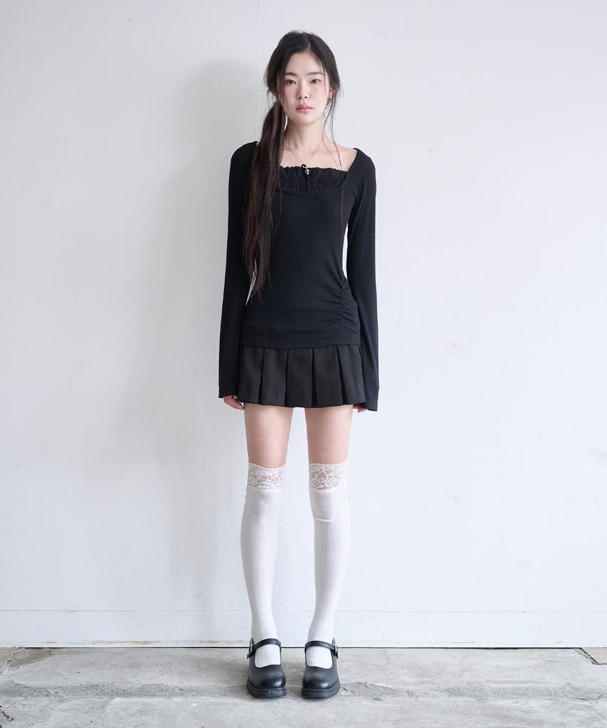 REISE MIYA Irene Lace Layered Top [Black]