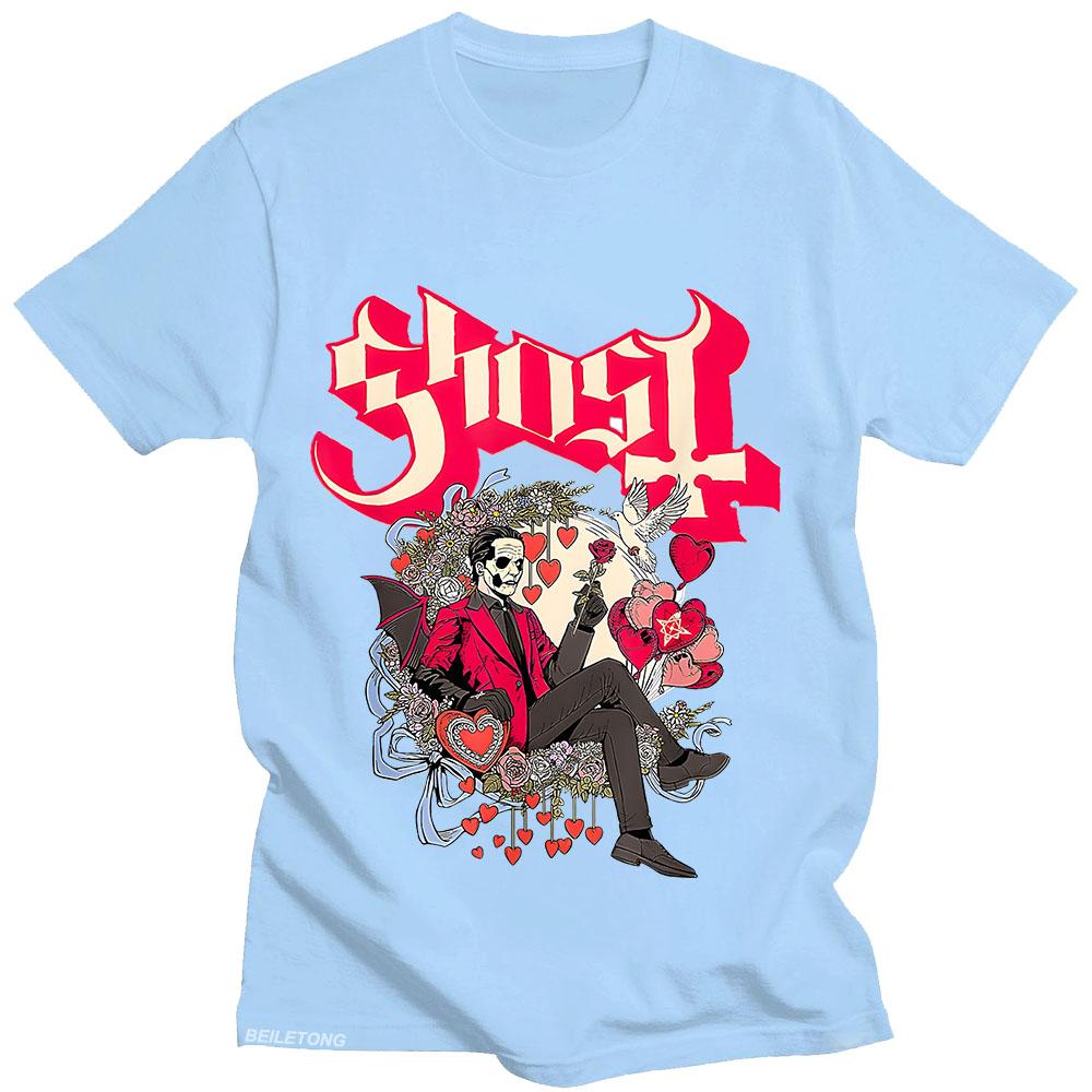 Retro New Ghost Band T Shirt Summer O-neck Cartoon Tee-shirt Funko Pop Fashion Aesthetic Tshirt Ropa Hombre O-neck Clothing