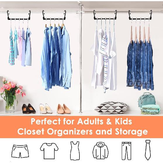 Closet Organizers and Storage, Sturdy Space Saving Hanger for Heavy Clothes, Upgraded Cascading Hangers, Magic Closet Organization Clothes Hangers,