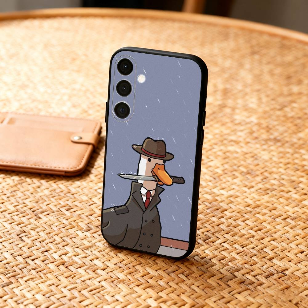 Funny D-Duck D-Daily Phone Case For Samsung  A73,72,71,A52,51,40,41,A22,A32,31,A13, Soft Black Shell