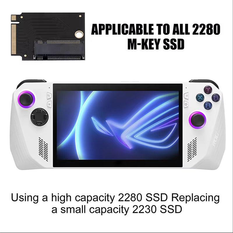 for Asus Rog Ally Hand Game Player Extend Card 2230 to 2280 NVMe M.2 MKey 5PIN Adapter 90 Degree PCIe 4.0 M.2 Converter Board