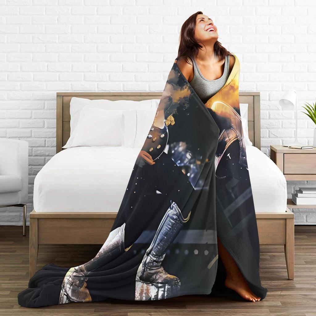 Ace Frehley Plush Blanket Boy Girl  Flannel Throw Blanket For Couch Chair Soft Custom Quality Bedspread Birthday Present