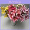 9 Artificial Flowers Stems Pu Material 3d Simulation Lilies Wedding Decor Home