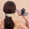 Korean-Style Polka Dot Colour-Block Pleated Printed Mesh Hair Clip For Women Fashionable Banana Clip Hair Accessory