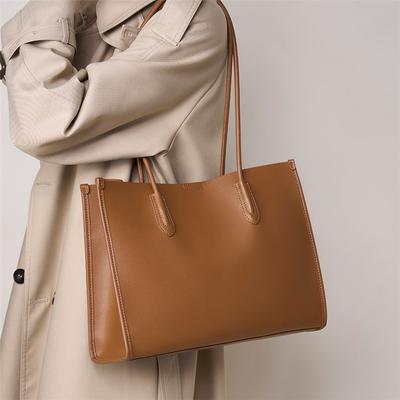 Genuine Leather Large Capacity Tote Bags For Women  Trend Designer A4 Shoulder Bags Office Ladies Handbags