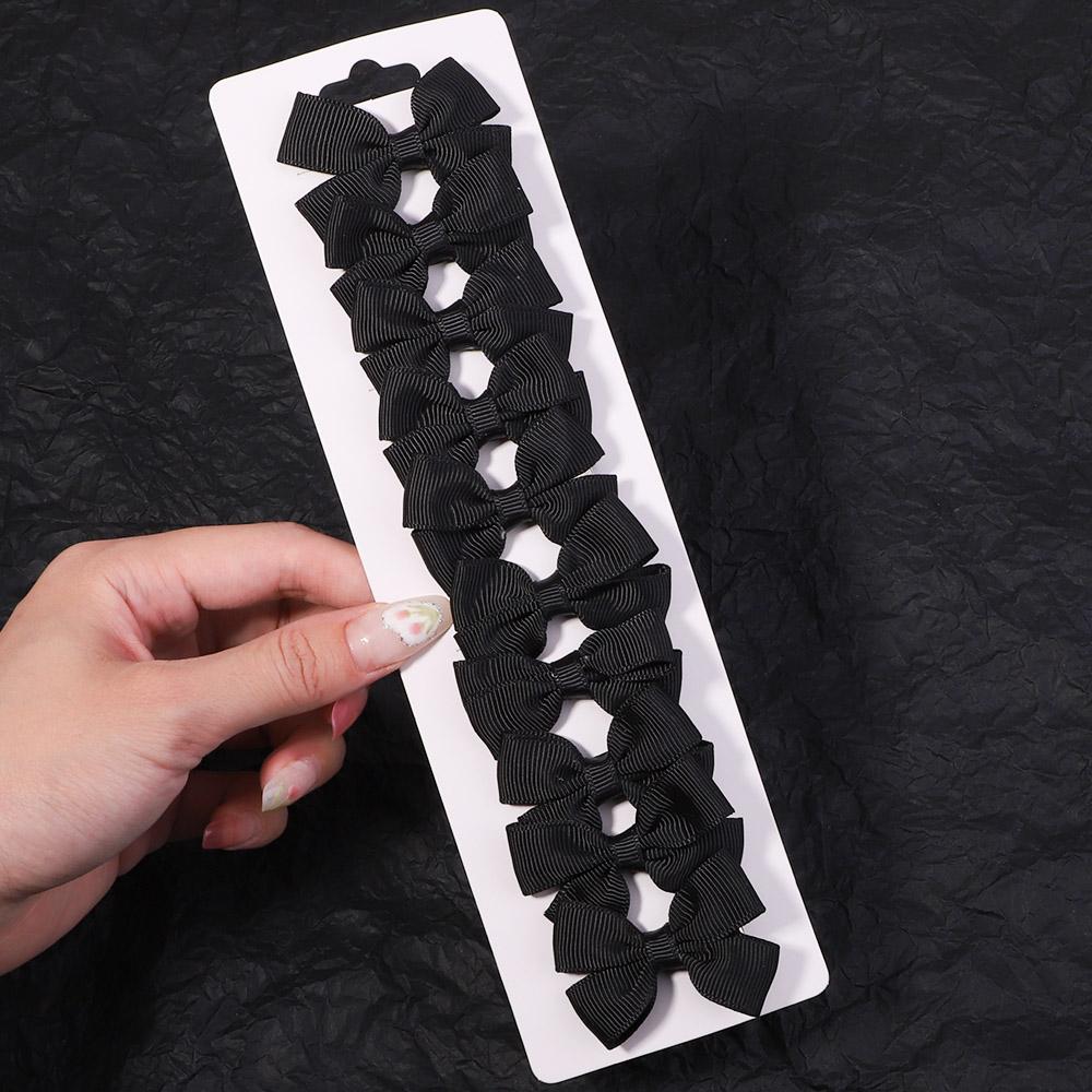 10Pcs/lot 1.9'' Mini Solid Bows Hair Clips For Cute Girls Boutique Bowknot Hairpin Barrettes Headwear Hair Accessories