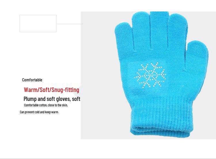 Children's and Adults' Non-slip Warm Ice Skating Gloves with Rubber Dots for Figure Skating