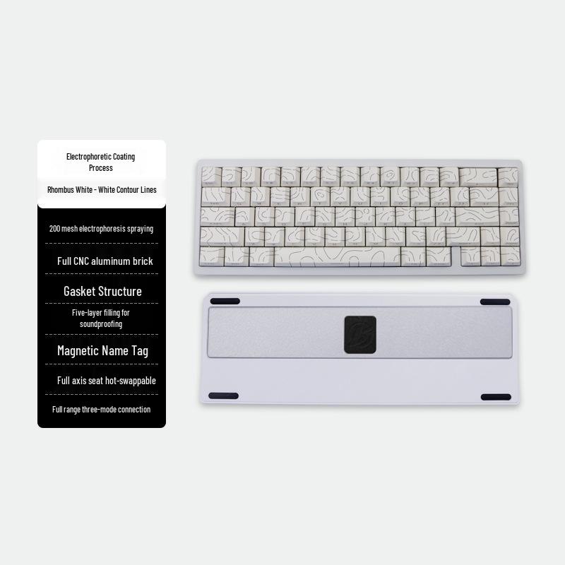 Ultra-Thin Bluetooth Mechanical Keyboard - Three-Axis Design, Office Gasket Structure, PBT Keycaps, Aluminum Build, Portable for Tablets