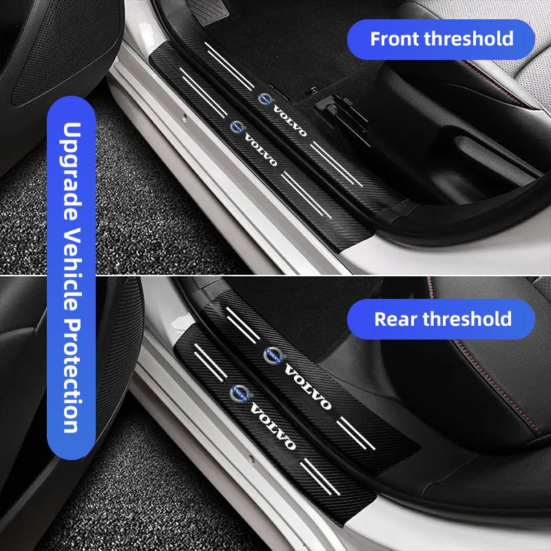 Car Threshold Stickers For Volvo V60 V40 XC90 S60 C30 XC60 V70 S90 Olestar Carbon Fibre Car Trunk Decorative Sticker Car Styling