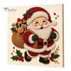 DIY Faux Pearl Art Crafts Christmas Kit, Santa Snowy Cottage Painting Kits for Adults 3D Bead Craft Set Adults, Home Winter Holiday Wall Decor Indoor