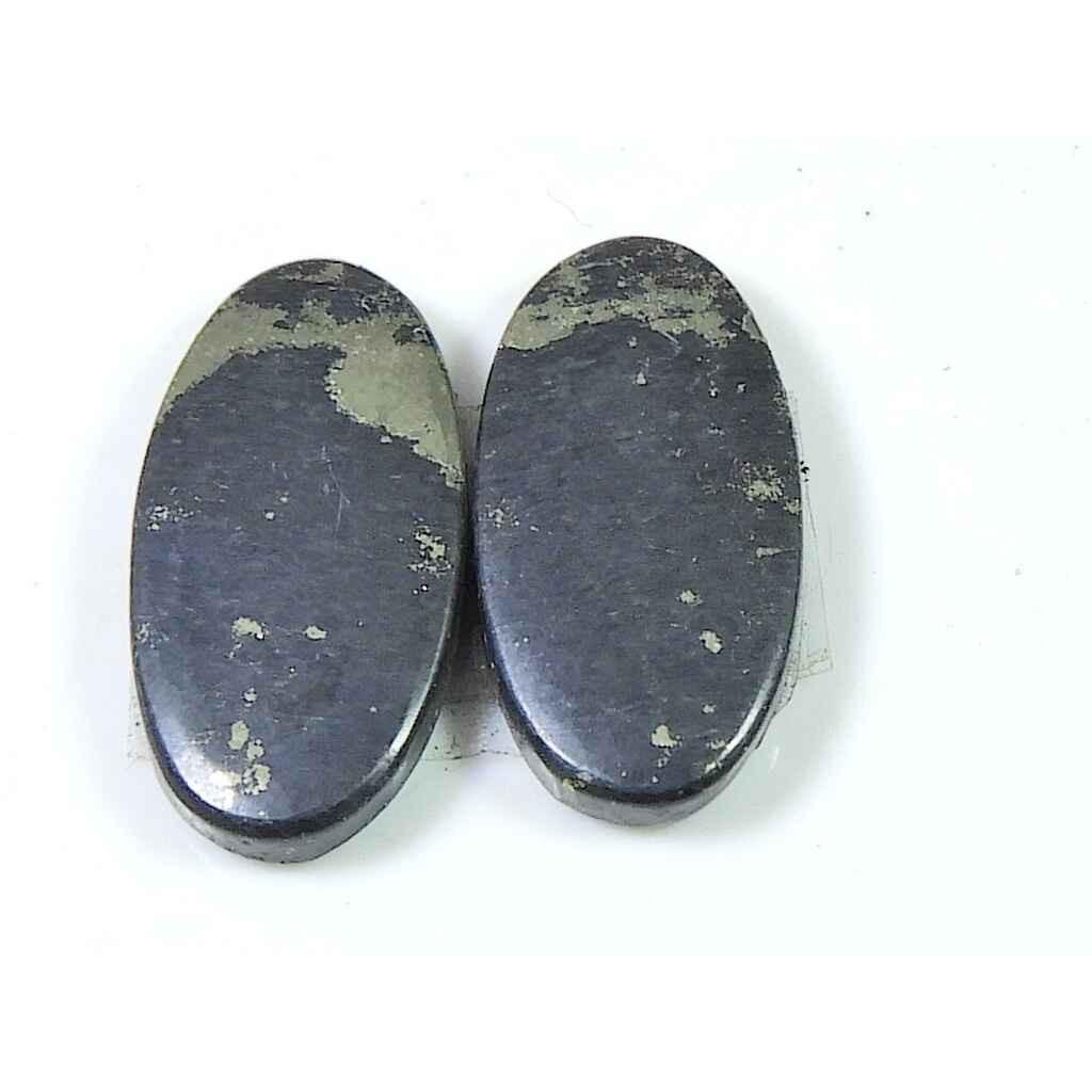 24Cts. Natural Appach Gold Pyrite Pair Oval Cabochon Loose Gemstone 11X23MM SK-2127