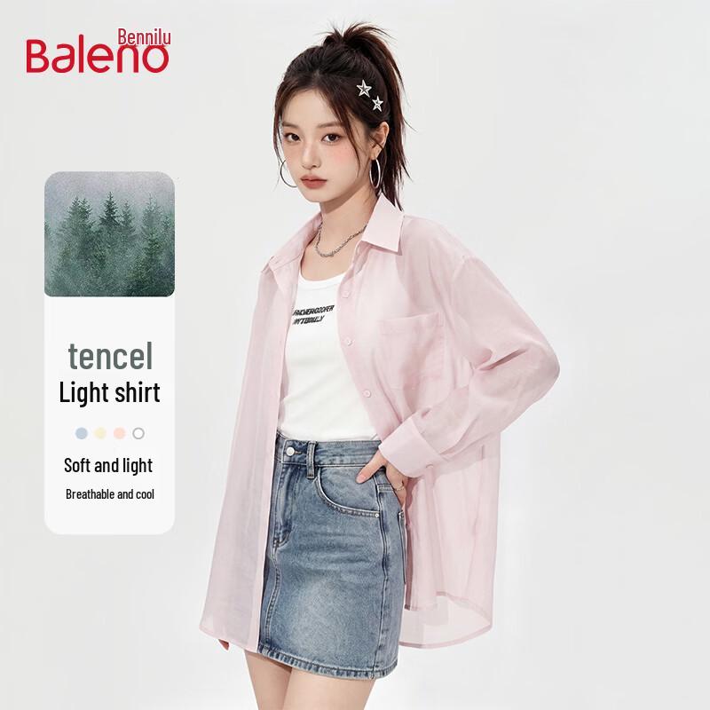 Baleno Men s Loose Fit Long Sleeve Collared Shirt S