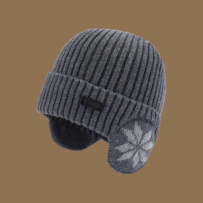 

Мужские шапки Универсальные и модные вязаные шерстяные шапки Зимние мужские бархатные теплые хлопковые шапки Защищающие от холода Трендовые женские шапки