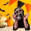 Screaming Ghost Figurine Halloween Ghost Face Statue Collectible Resin Horror Character Ornament for Mantel Cabinet Decoration