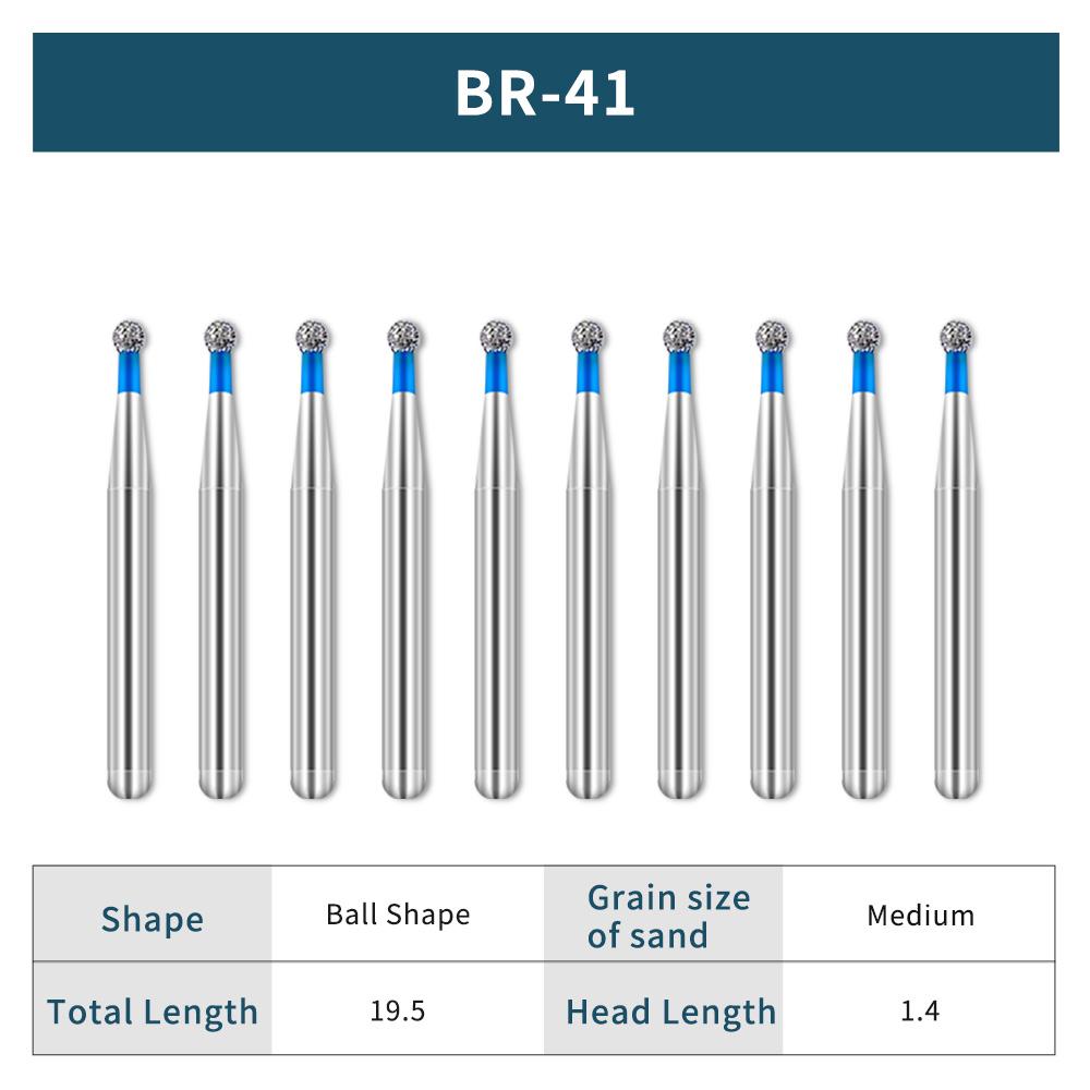 NICEDEN10 pcs/box Dental Diamond Burs FG 1.6mm For High Speed handpiece High Hardness Drill