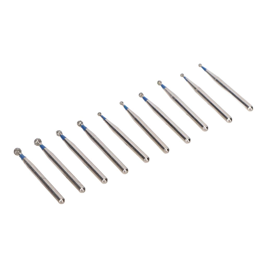 10pcs Spherical Dental Burrs Reduce Injury High Hardness Stainless Steel Dental Handpiece Burrs for