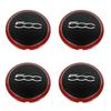 4 Piezas Tapacubos de 133 mm para Rueda de Fiat 500 Tapas Centrales de Rueda Pegatina Emblema 68078419AC 68078421AC 51884863 Rojo G