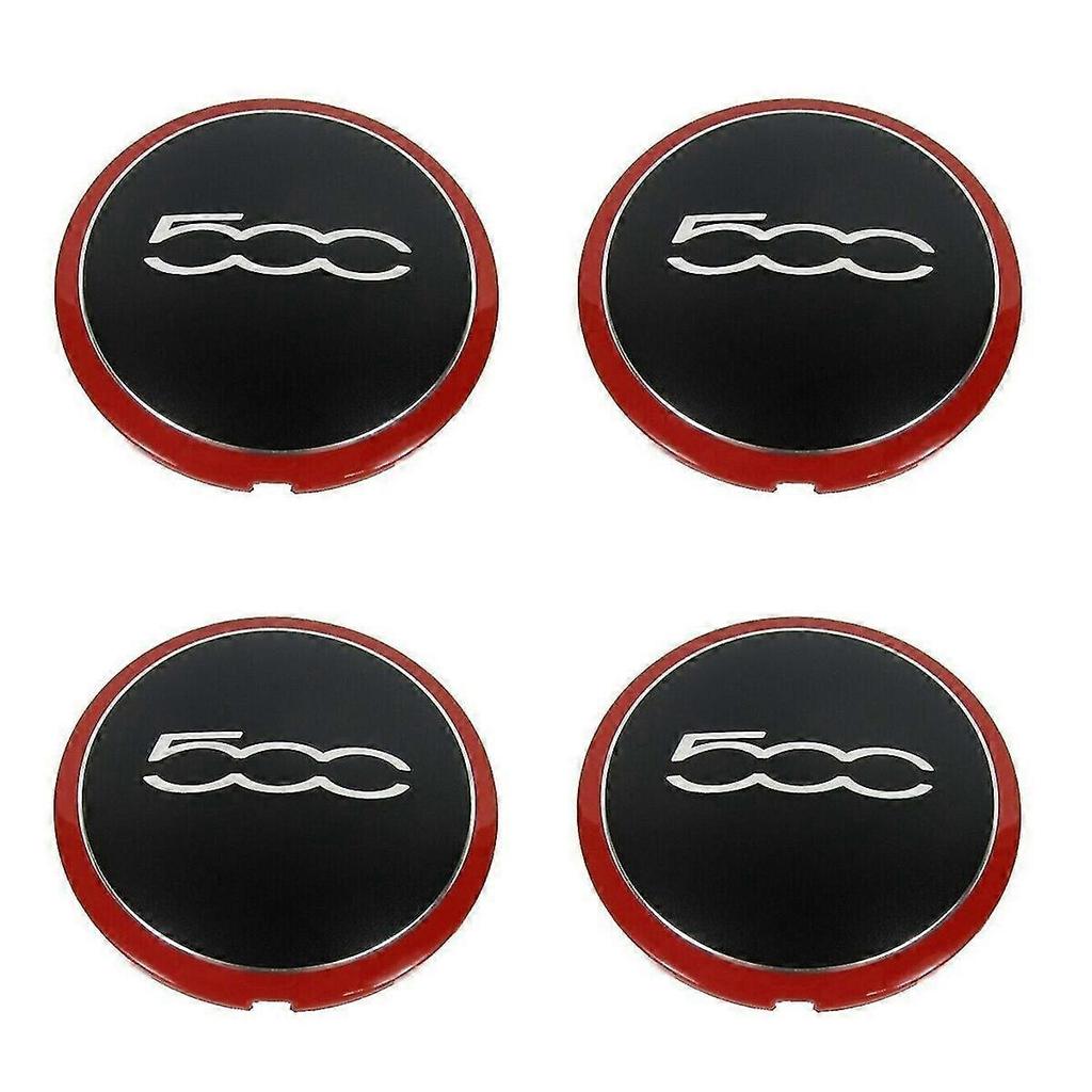 4 Piezas Tapacubos de 133 mm para Rueda de Fiat 500 Tapas Centrales de Rueda Pegatina Emblema 68078419AC 68078421AC 51884863 Rojo G