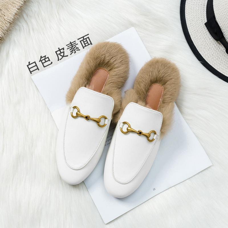 Women's WD Furry Slippers: Cozy Autumn/Winter Half-Slippers, 2024 Celeb Style, Versatile & Comfortable
