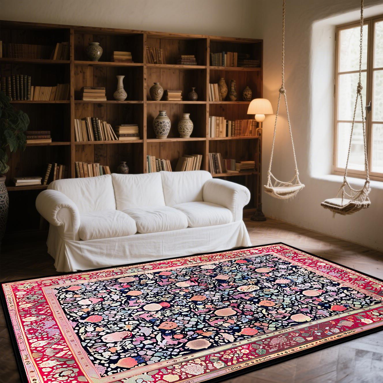 

Ковер в стиле ретро, американская декорация, ковер для гостиной, абстрактное искусство, для спальни, легко чистить, ковер для дивана, для лаунжа, для журнальных столиков, моющийся коврик 60*90cm