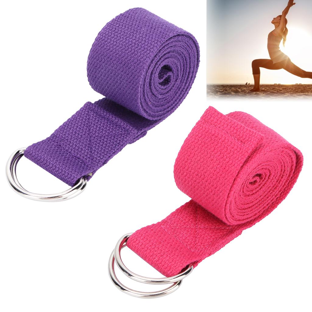 Fitness Stretching Strap NonElastic Stretch Yoga Strap Cotton Fitness Bands with DRing Buckle
