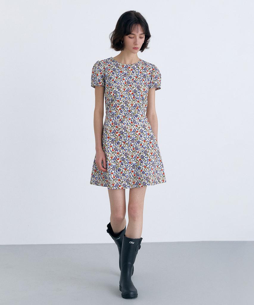 Cloet Antique Floral Mini Dress + Multi-Floral
