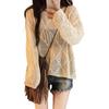 Gdnelhuonox Summer Knit Mesh Openwork Available In 4 Long Loose Casual Fashion for Spring and Summer Women's Pullover, V-Neck, Colors, Sleeves, Fit,