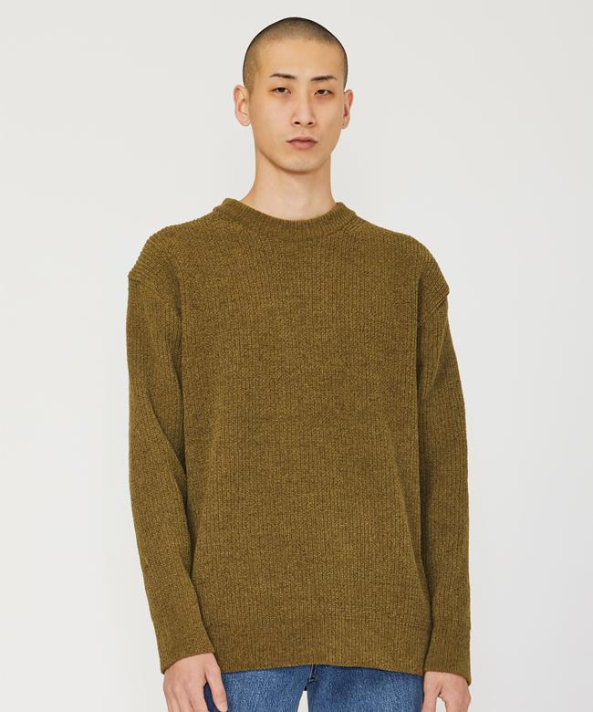 LONGPLAYINGRECORD Velvet Knit Pullover Khaki