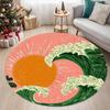 Retro Waves Print Round Carpet for Living Room Rugs Anti-Slip Foll Mat for Bedroom Sofa Table Home Area Rug  Rugs for Bedroom