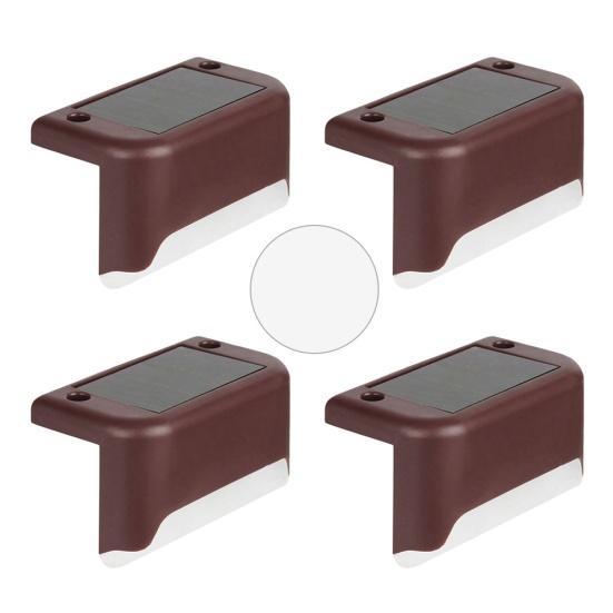 4ks solární napájení LED cesta ke schodišti světlo Venkovní zahradní plot Krajina nástěnná lampa