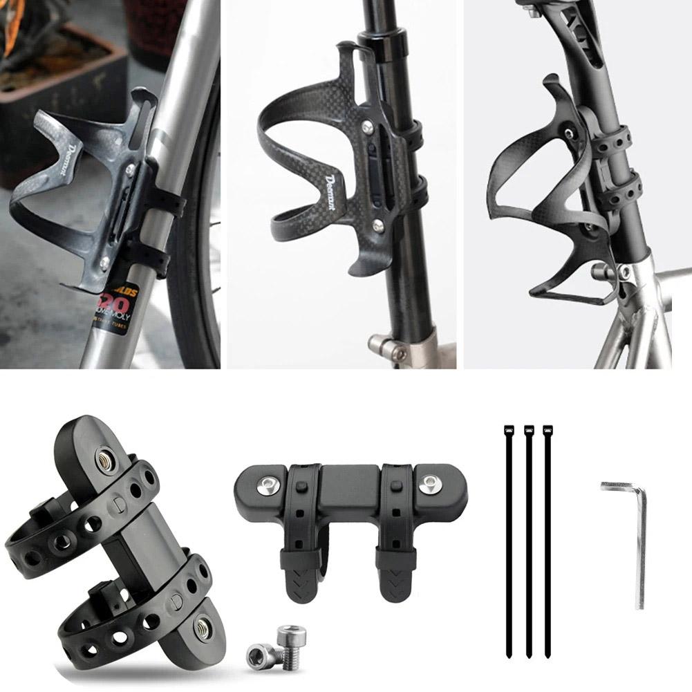 Bicycle Water Bottle Stand Base Converter Silicone Non-slip Straps Mtb Road Bike Bottle Holder Mount Adapter Cycling Accessories
