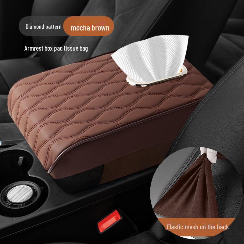 Armlehnenpolster fürs Auto – Verdicktes Armlehnenpolster aus Memory-Schaumstoffleder für die universelle Mittelkonsole, erhöhtes Ellbogenpolster