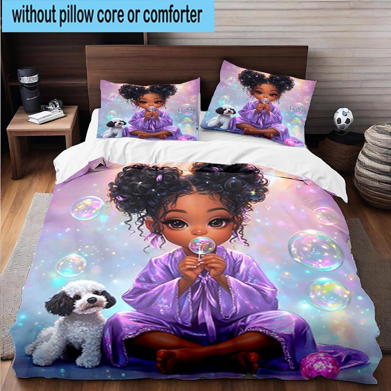 Royal Butterfly Princess Dreams 3pcs Bedding,Including 1pc Duvet Cover And 2pcs Pillowcases Perfect for Christmas,Ideal for Bedroom, Dormitory