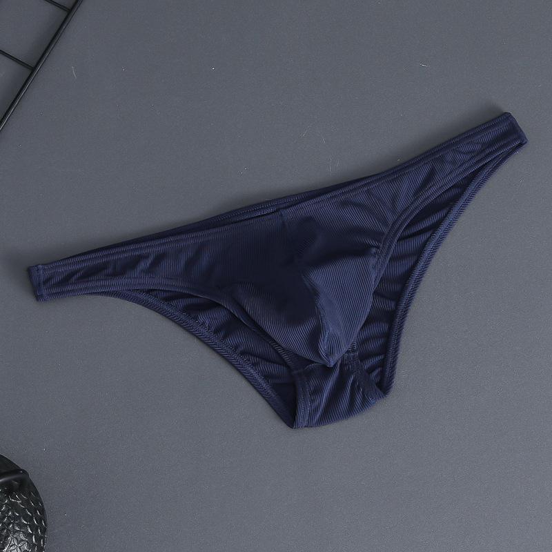 Pánské sexy kalhotky a tanga s nízkým pasem, hedvábné, jednobarevné