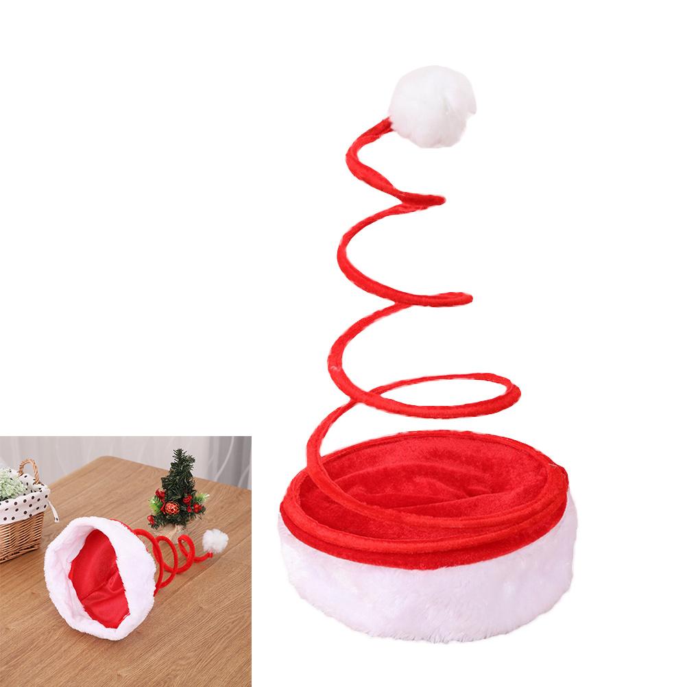 

Novelty Christmas Hats Red Coiled Spring Design One Size Fits Most Comfortable Wear for Holiday Events Photo Booth Props other